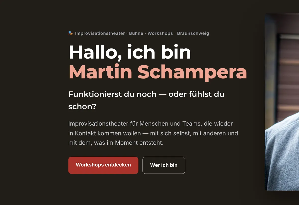 Der Auftakt von martinschampera.de, Ausschnitt